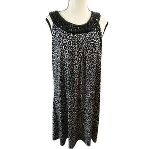 Choices Petite Women's PL Dress Beaded Neckline Sleeveless
